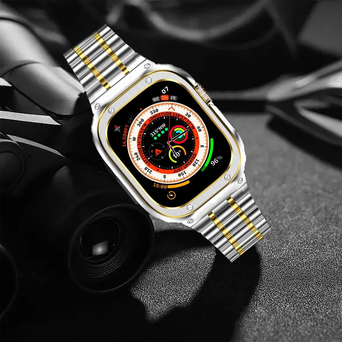 Cinturino per orologio in acciaio inossidabile LUX7009 con custodia per Apple Watch