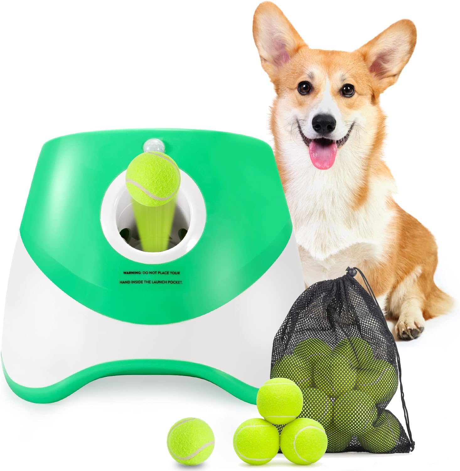 Lanzador Automático de Pelotas para Perros – 3 Configuraciones de Distancia para Diversión Infinita de Fetch