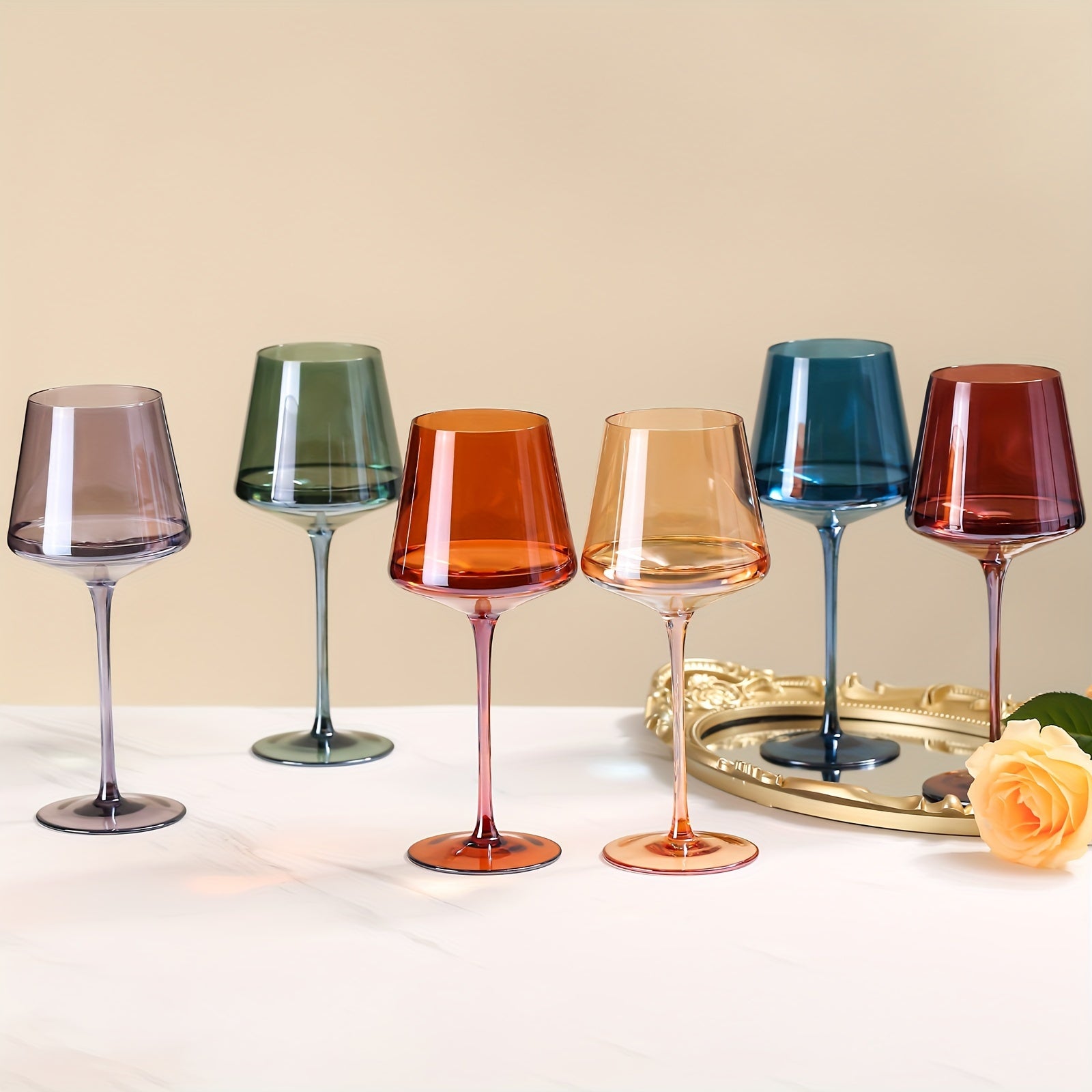 Juego de 6 copas de vino de cristal Prism