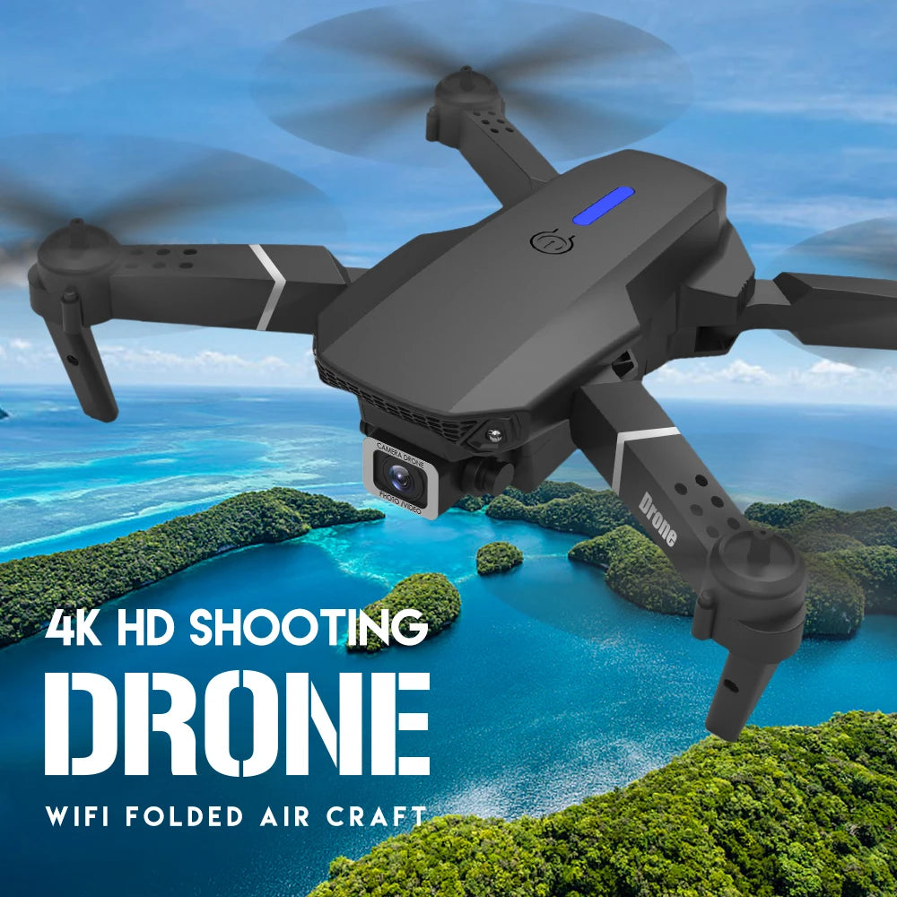 E88 Pro Skládací Kvadrikoptéra - WIFI FPV, HD 4K Kamera, Udržení Výšky