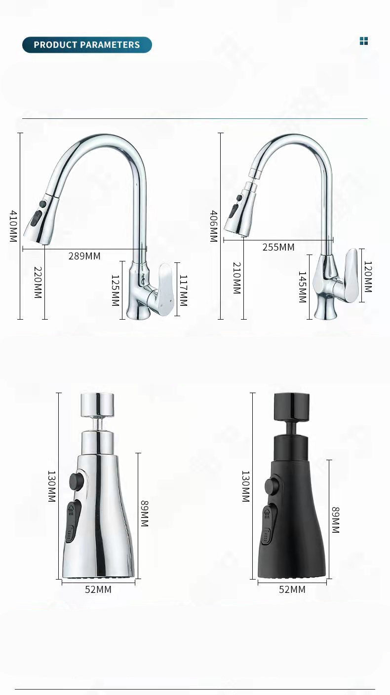 Rotatable high-pressure spray tap + adapter