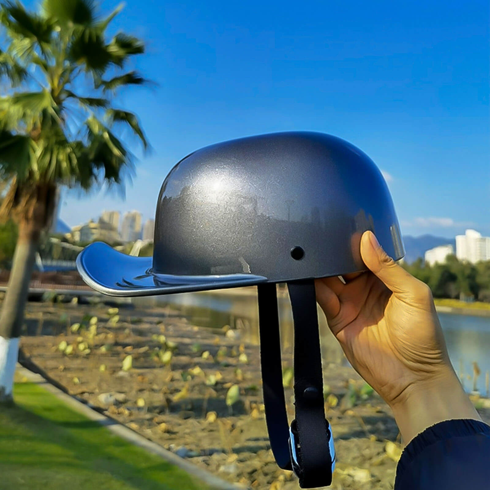 Capacete de Motocicleta em Forma de Boné - Aprovado pela DOT