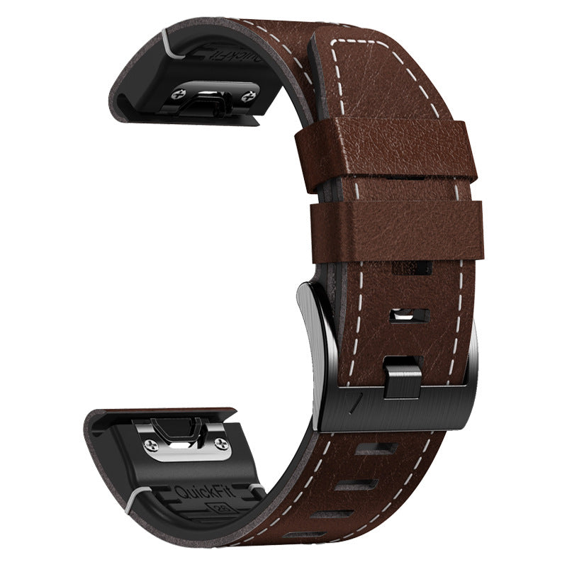 TPU + Nahkaremmi Garmin Fenix 8 7X 6XPro:lle