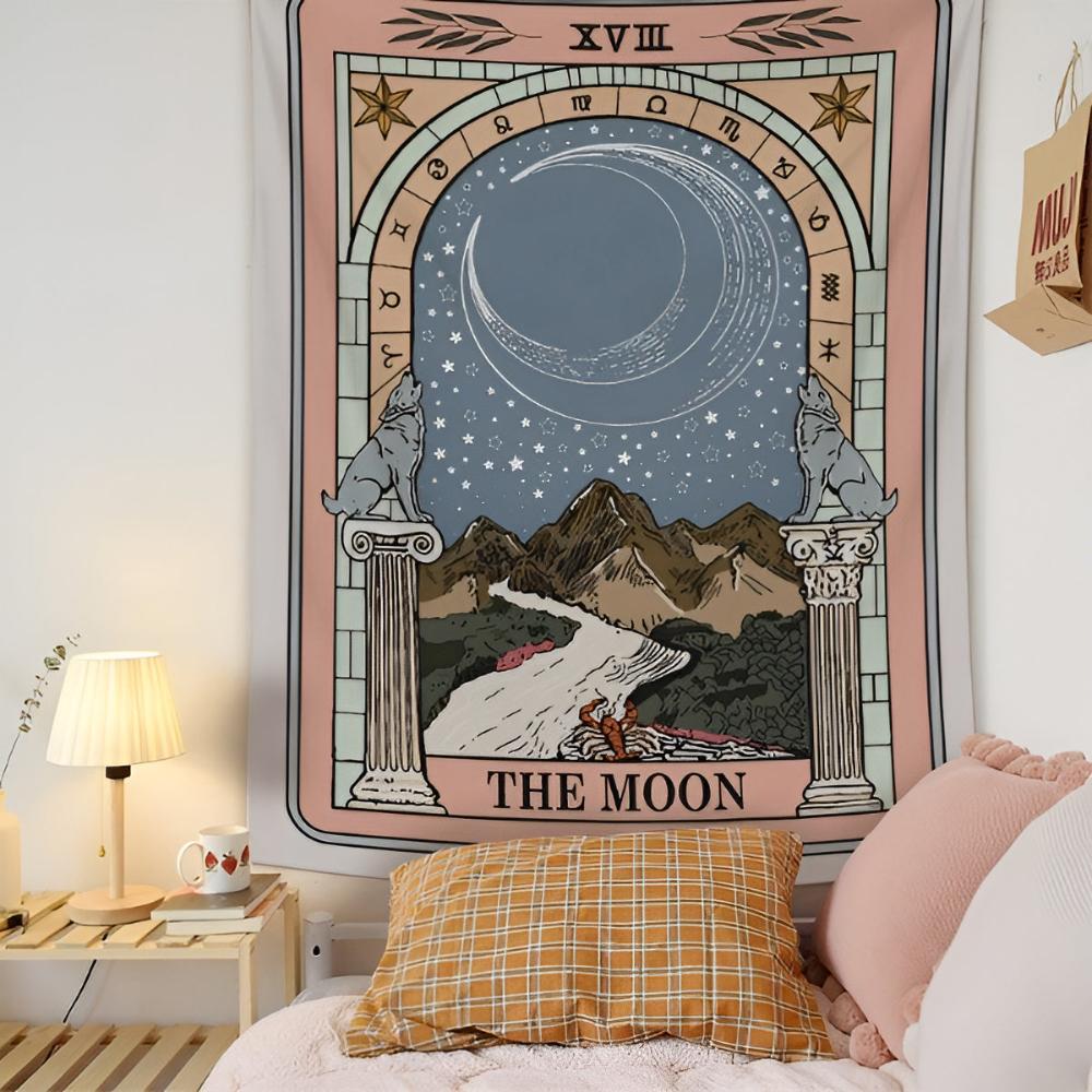 Mond Tarot Wandteppich Decke