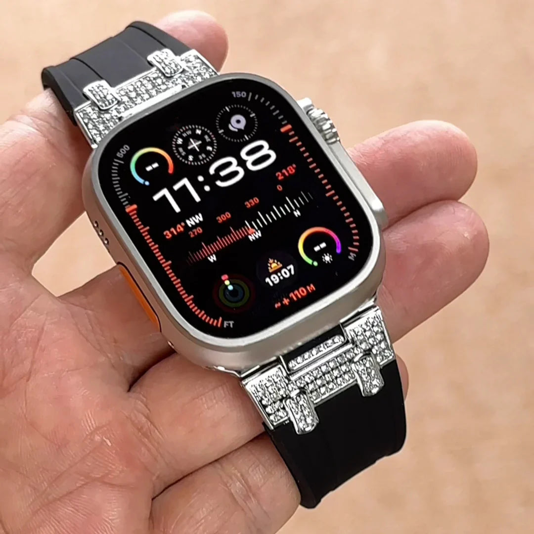 Banda de Diamante de Silicona para Apple Watch