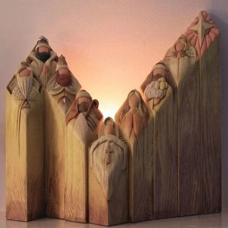 Heaven Nativity Tree Pillar Statyer