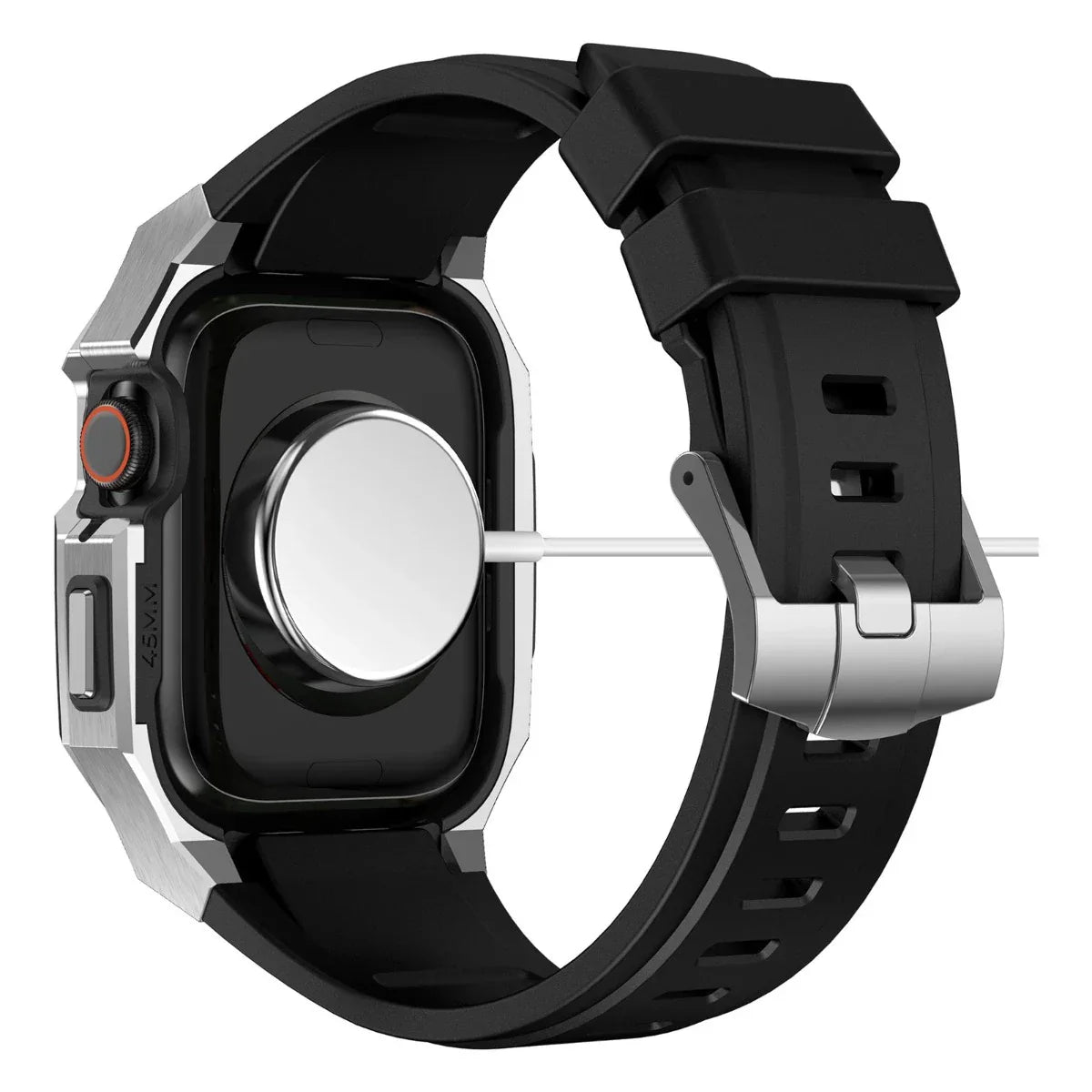 AP9009 Fluororubber Szíj Rozsdamentes Acél Tok Apple Watch-hoz