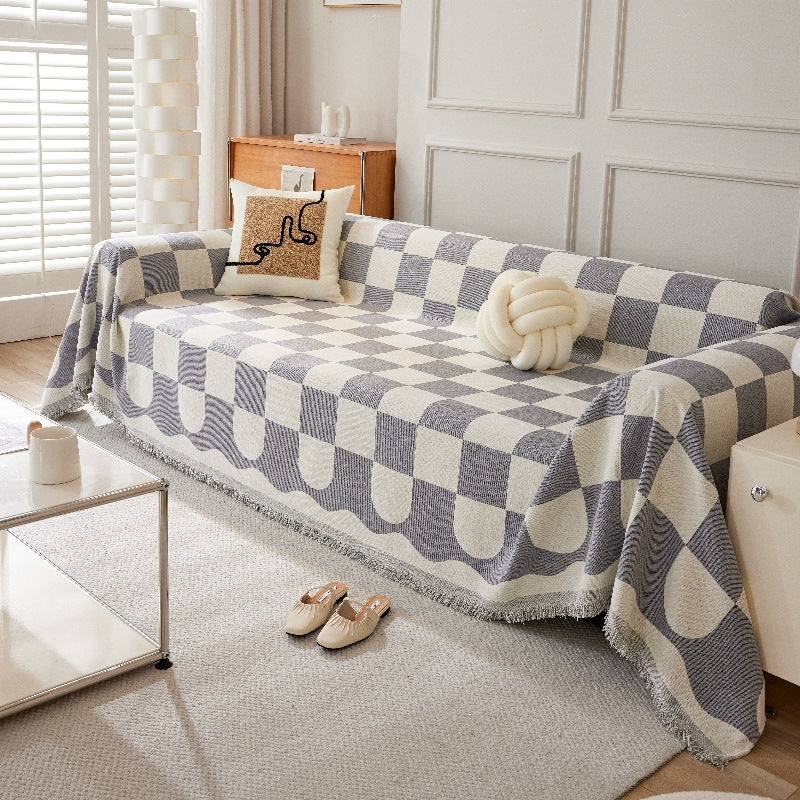 New Checkerboards Chenille Sofa/Couch Cover