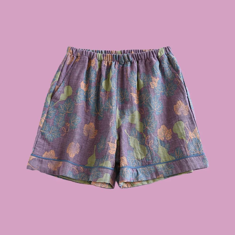 Shorts à taille élastique imprimé floral