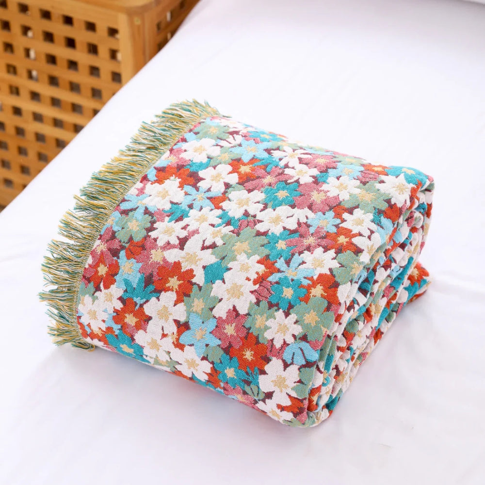 Couverture en Coton Floral Fiesta