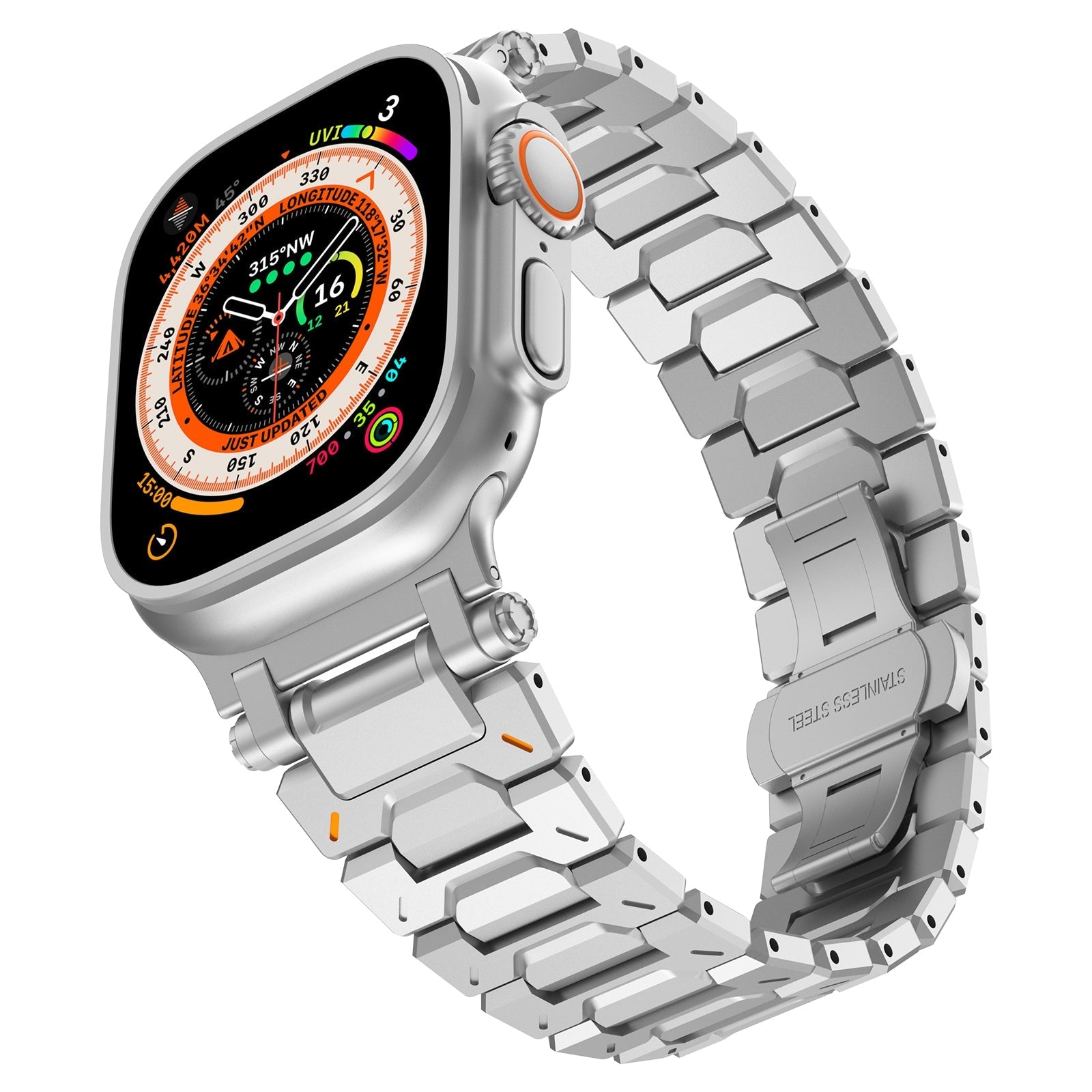 Zegarek Explorer ze stali nierdzewnej do Apple Watch