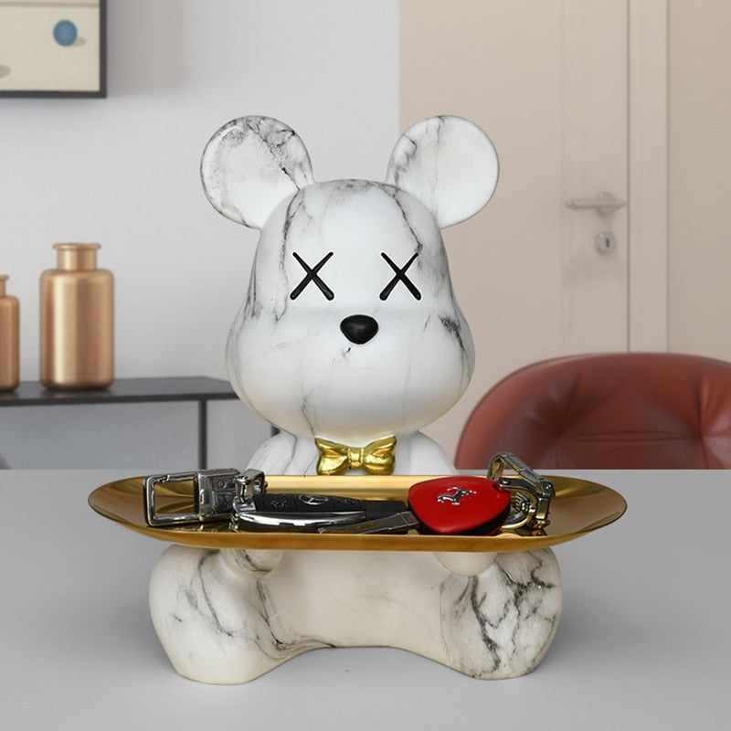 Graffiti Teddy Bear Resin Tray – Artistic Decor & Unique Gift for Art Lovers