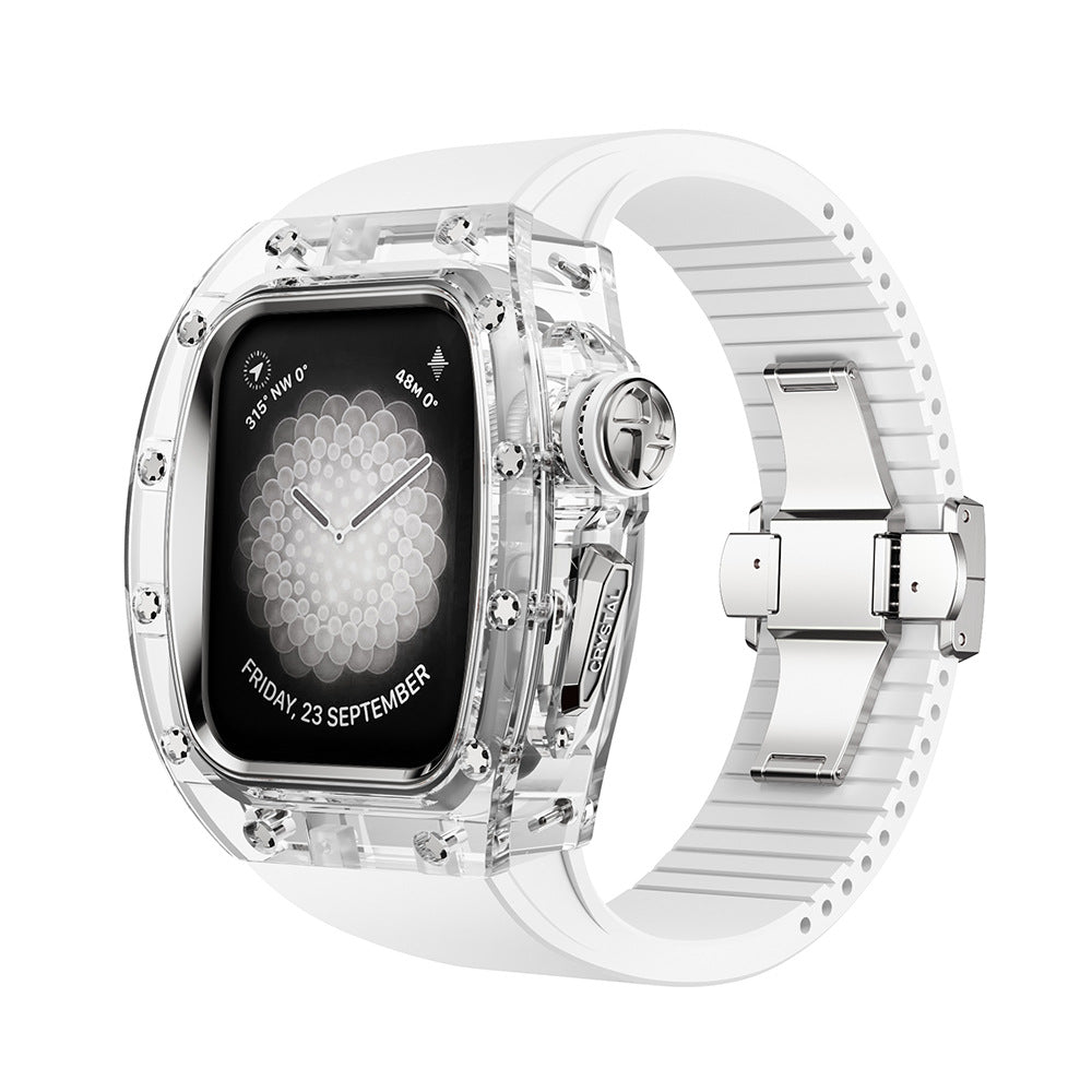 RM Crystaluxe Series - Fluororubber Band Crystal Case Retrofit Kit For Apple Watch