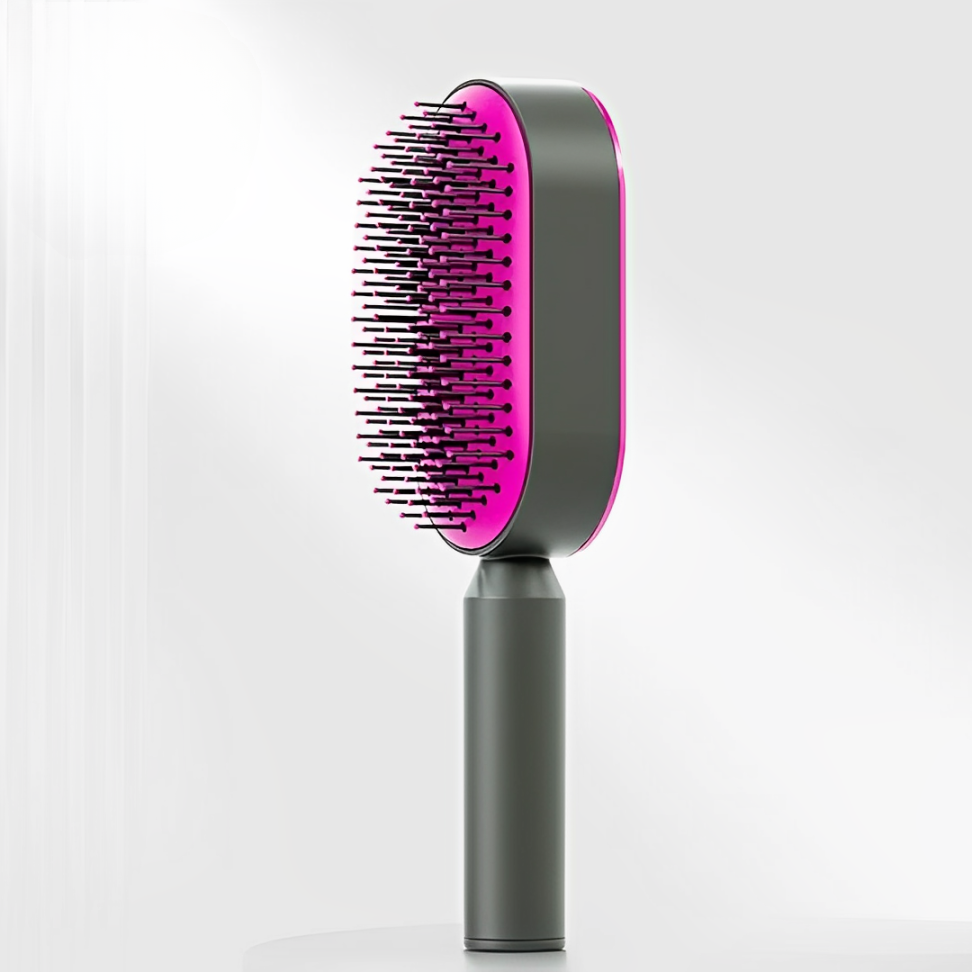 Brosse autonettoyante pour cheveux brillants