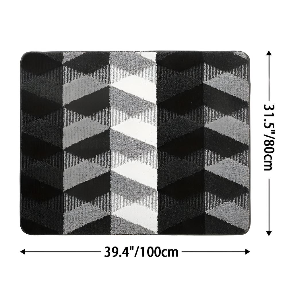 Soft Microfibre Non-Slip Geometric Rug