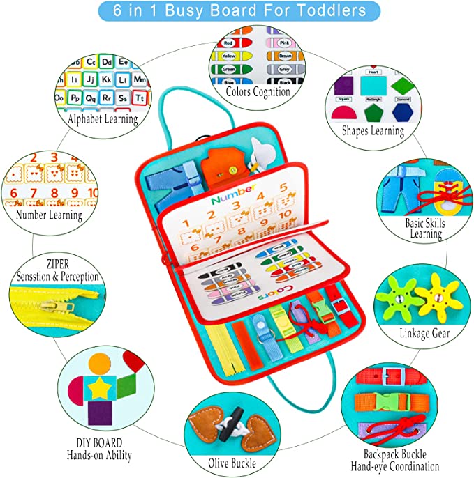 Sensory Book Board™ - Explorer et apprendre - Livre sensoriel Montessori pour l'apprentissage