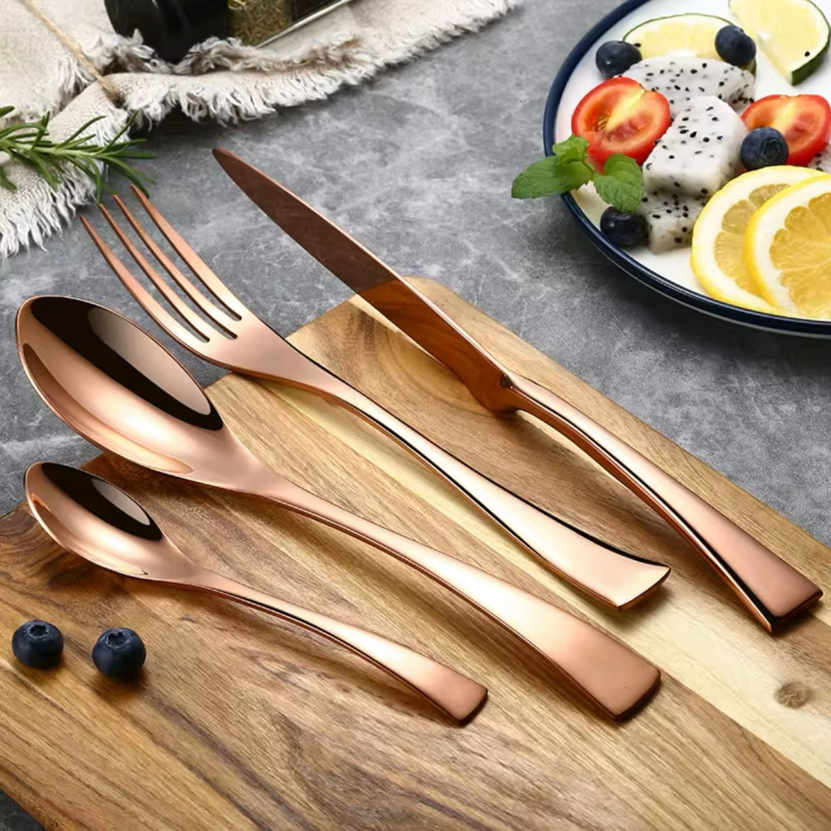 Set Posate In Acciaio Inox Collezione Salime Rose Gold