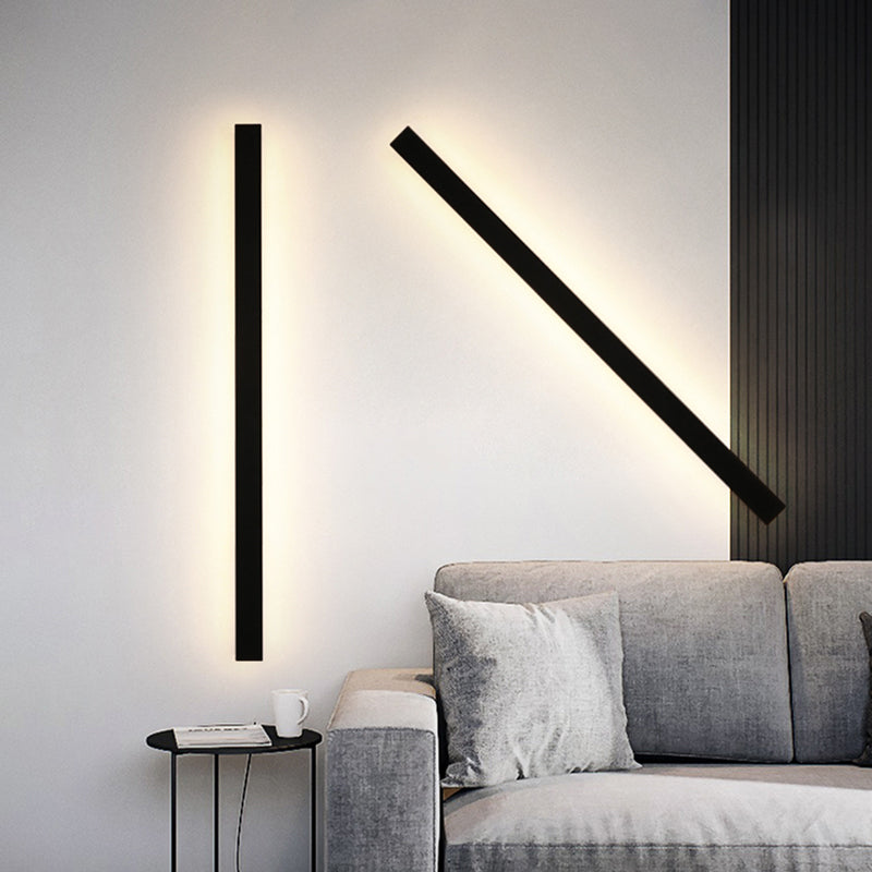 Lămpi de perete LED cu design modern Edge, metal negru pentru grădină și hol