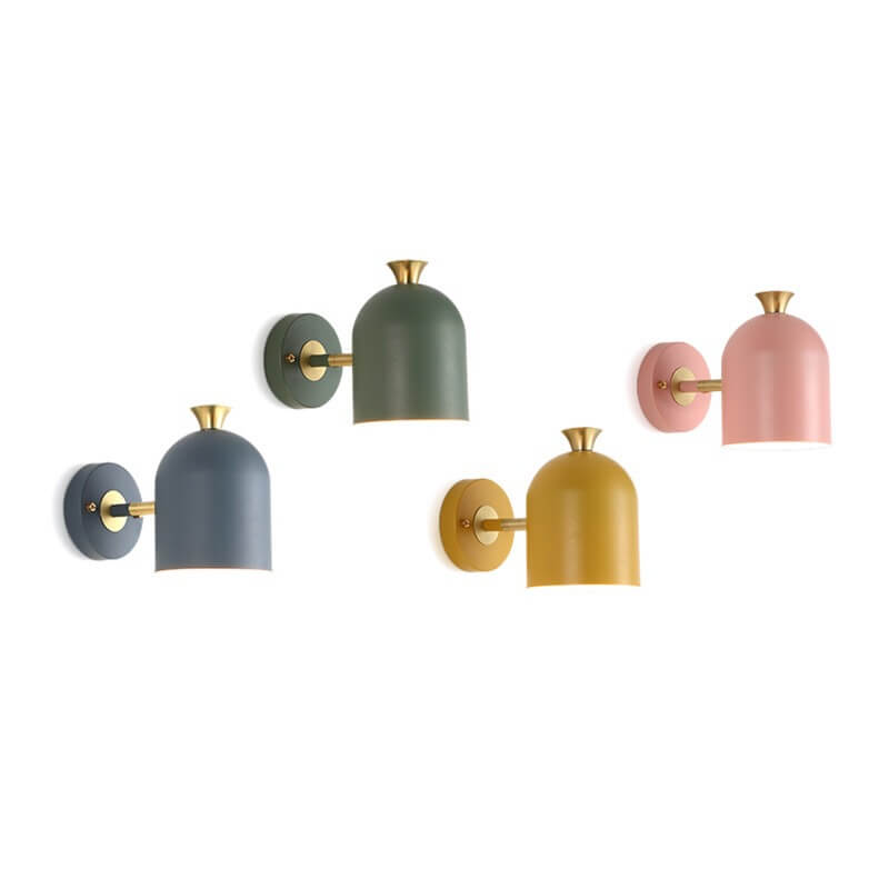 Modern Macaron Metal Cylinder Wall Lamp with 1 Light