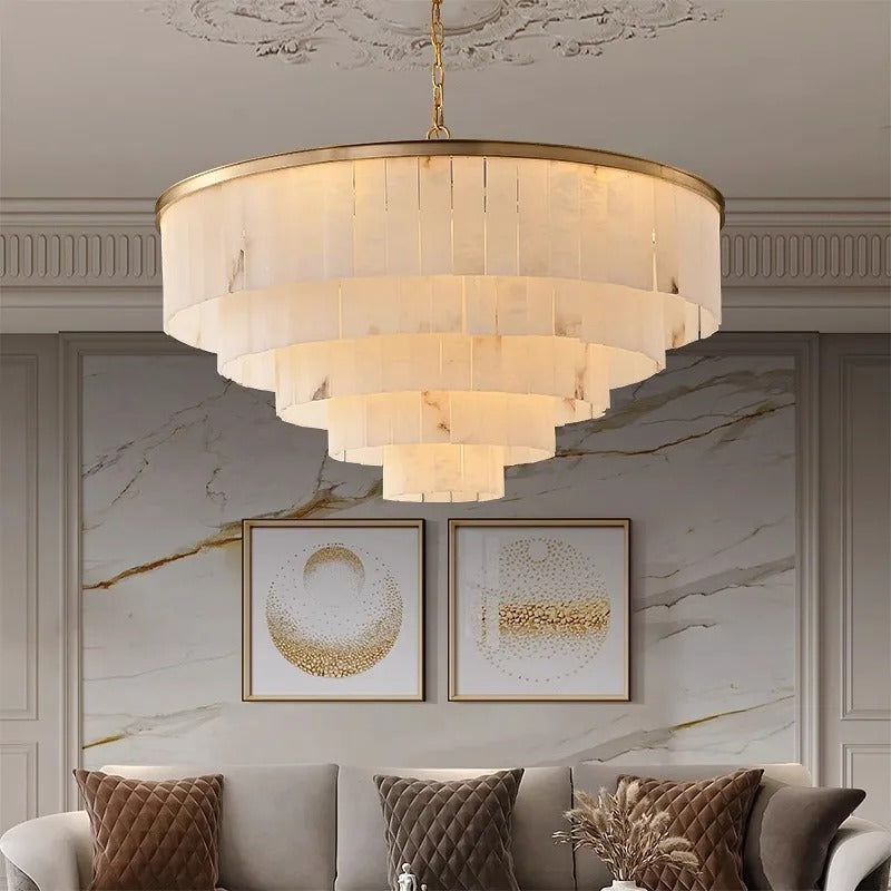 Golden Horizon Marble Chandeliers