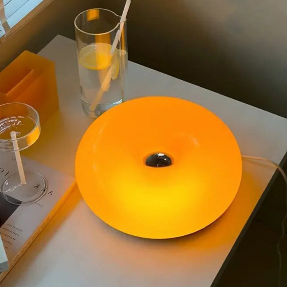 Lâmpada Donut – Lâmpada de Mesa e Parede LED Dimerizável Laranja, Luz de Vidro Eficiente em Energia para Sala de Estar, Quarto, Residência Universitária