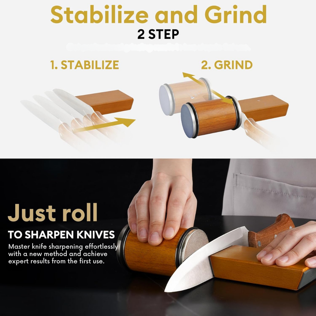 Rolling Knife Sharpener – Diamond-Precision Blades Made Effortless