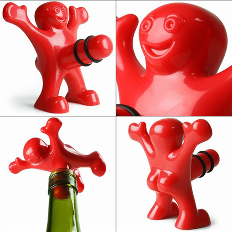 Happy Man Corkscrew - Bottle Opener, & Wine Stopper