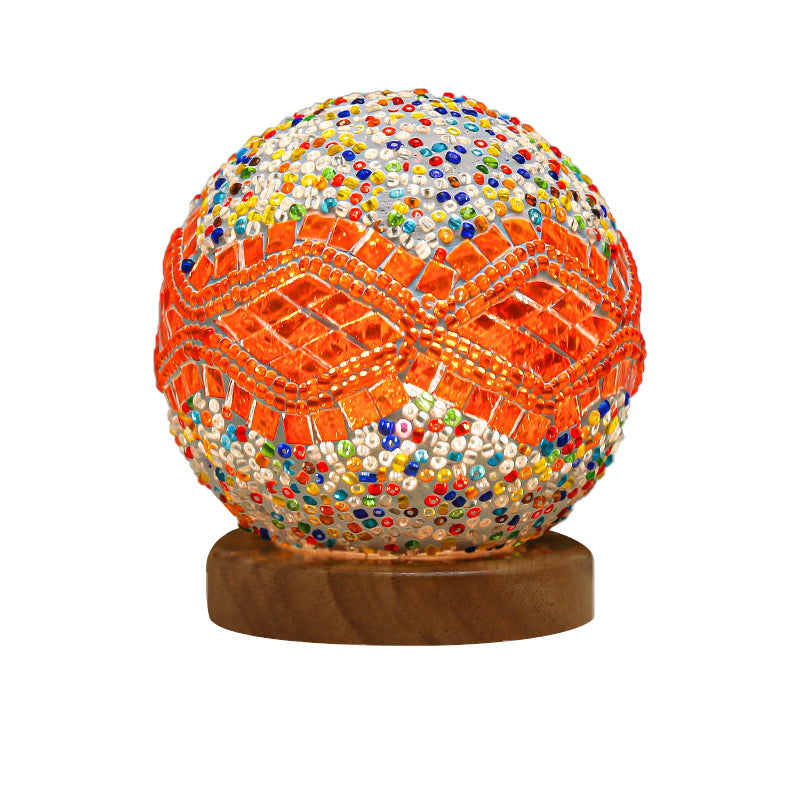 GloedNest - Dimmable Boho Baroque LED Spherical Glass Table Lamp with Mosaic Lighting 3.9"