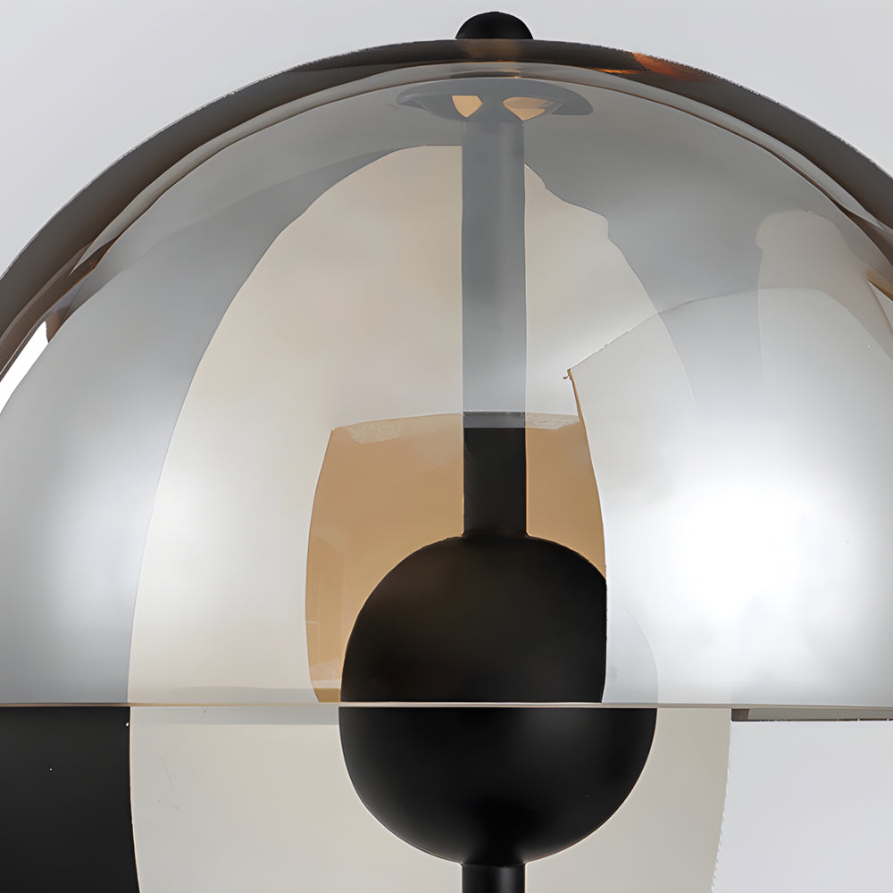 Theia - Table Lamp with Vertical Half-Sphere and Horizontal Smoked Screen