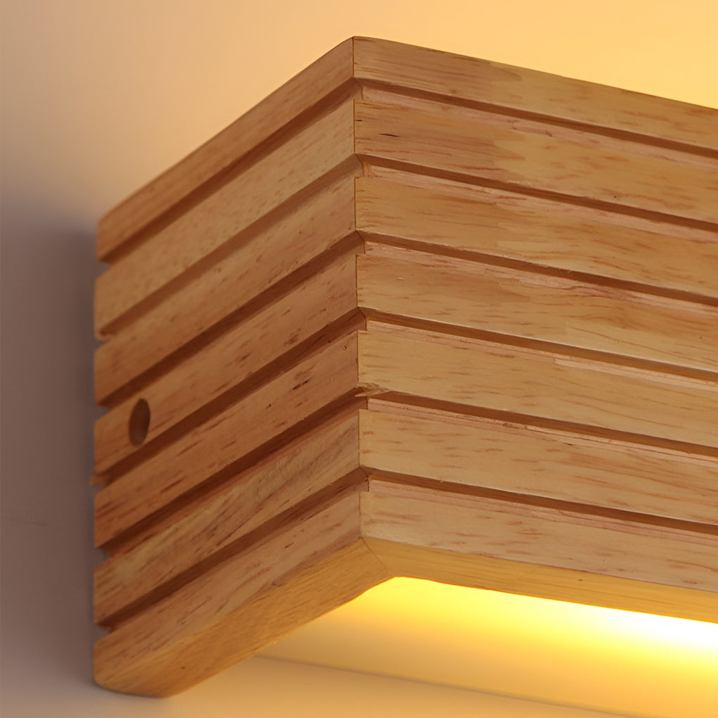 GlowWood - Lampa de perete LED nordică rectangulară impermeabilă cu oglindă