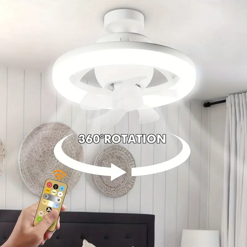 LunaBreeze™ - 360° LED Dimbar Takfläktlampa