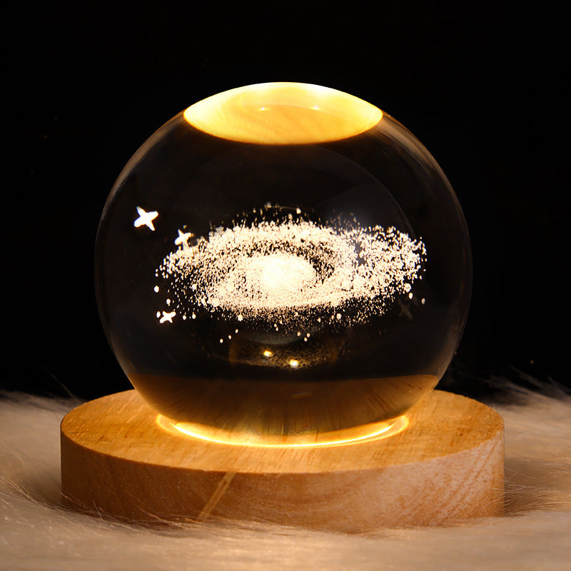 3D Galaxy Crystal Ball LED Night Lamp