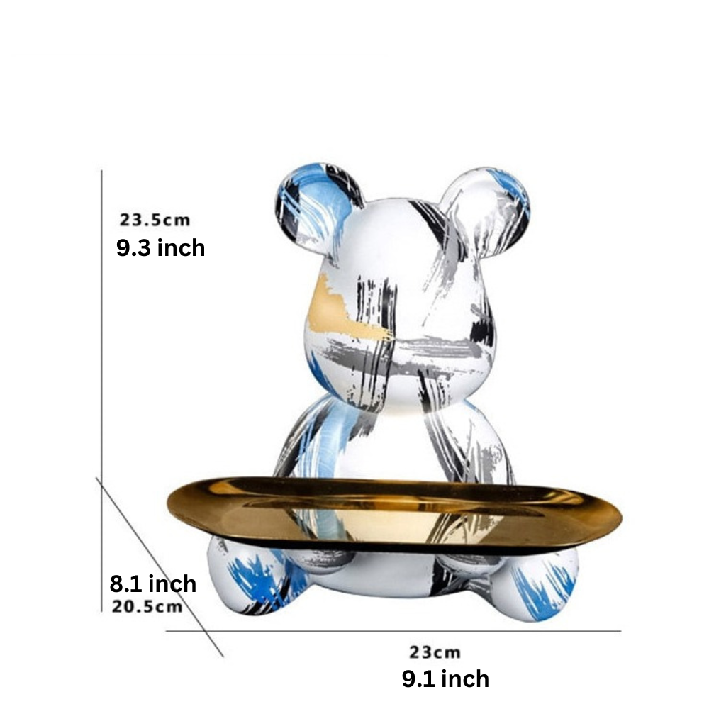 Vrimlo® Bear Graffiti Painted Sculpture Table Tray