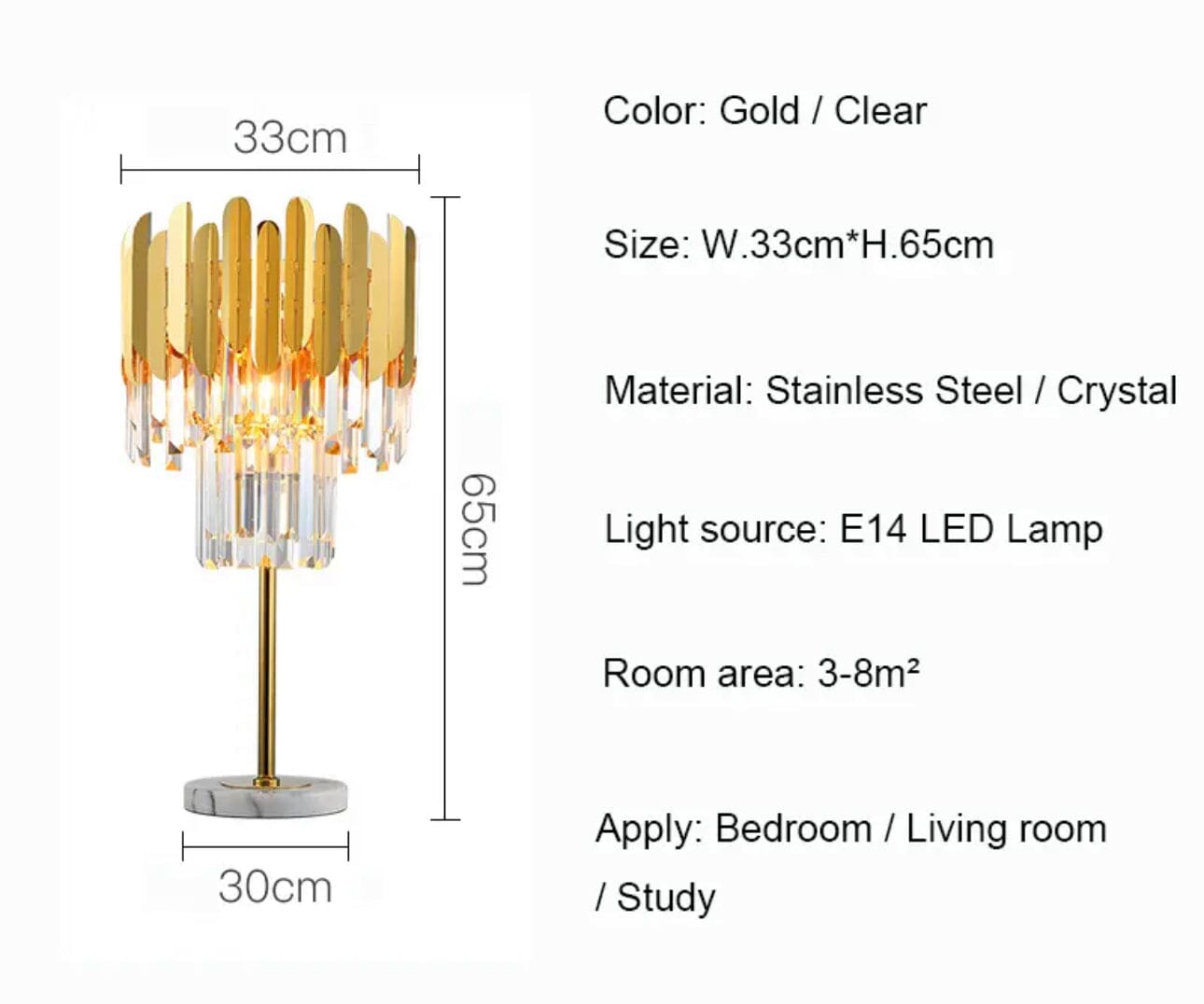 Lampa podłogowa i stołowa Ivy Crystal Crystal