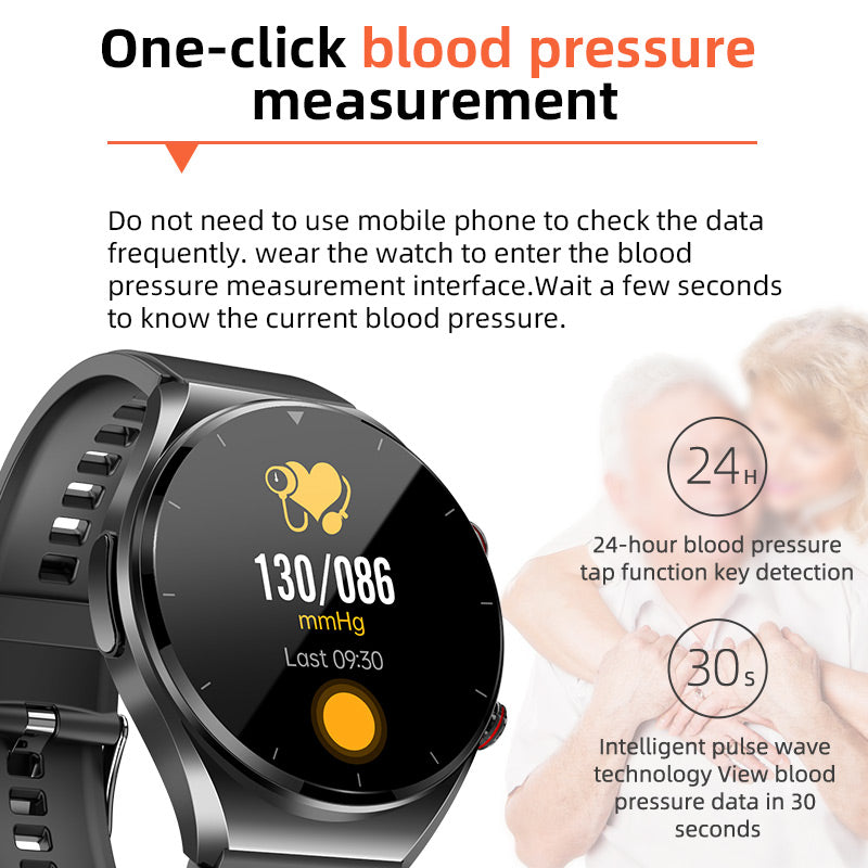 Bloedsuikerspiegel met één klik|Bloedglucose Bloeddruk ECG|ECG HRV Hartslagmonitor Gezondheids Smartwatch