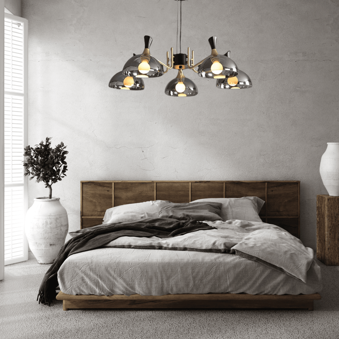 Lampadario LED in vetro nero Grosvenor