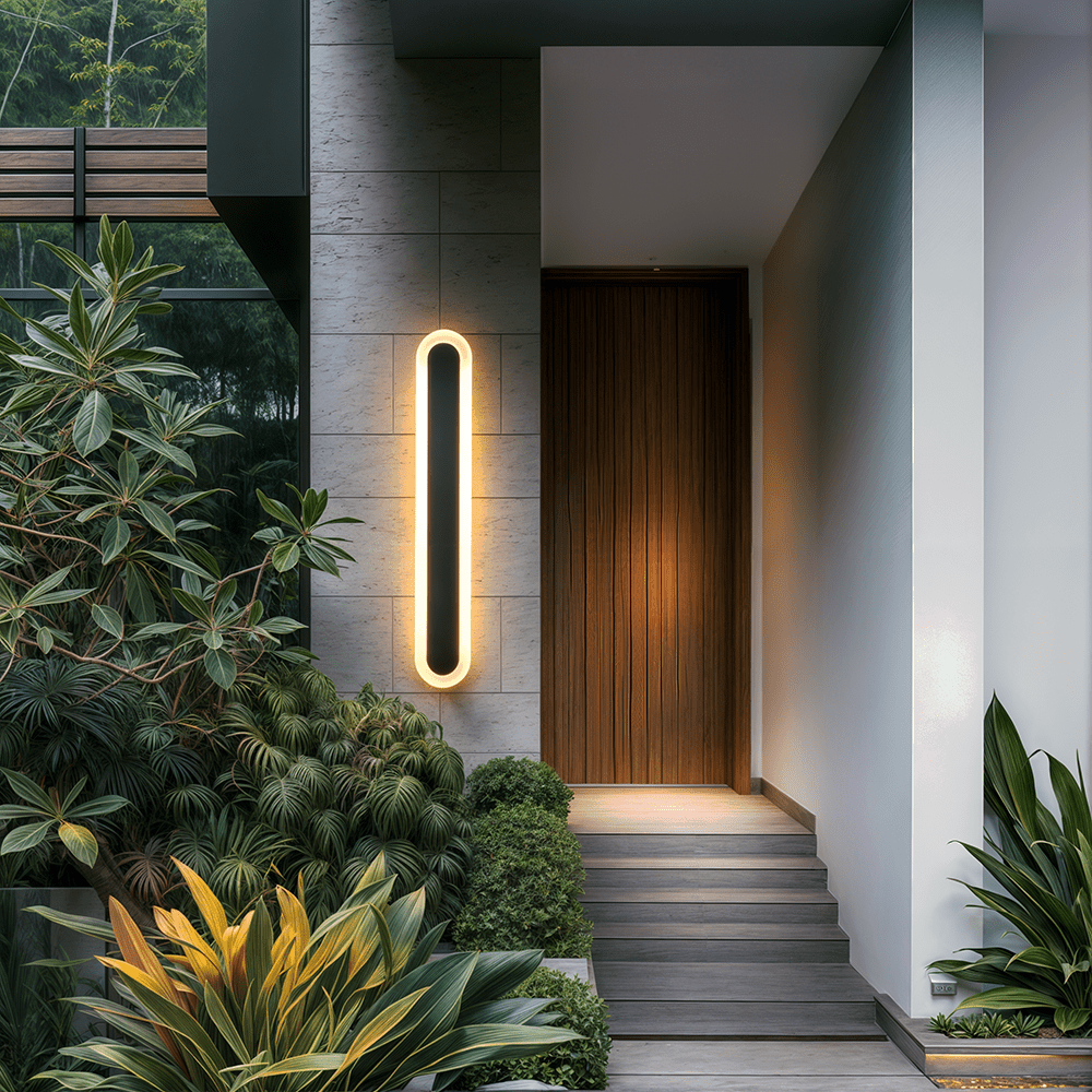 Alana Black Outdoor LED Strip Wall Lamp