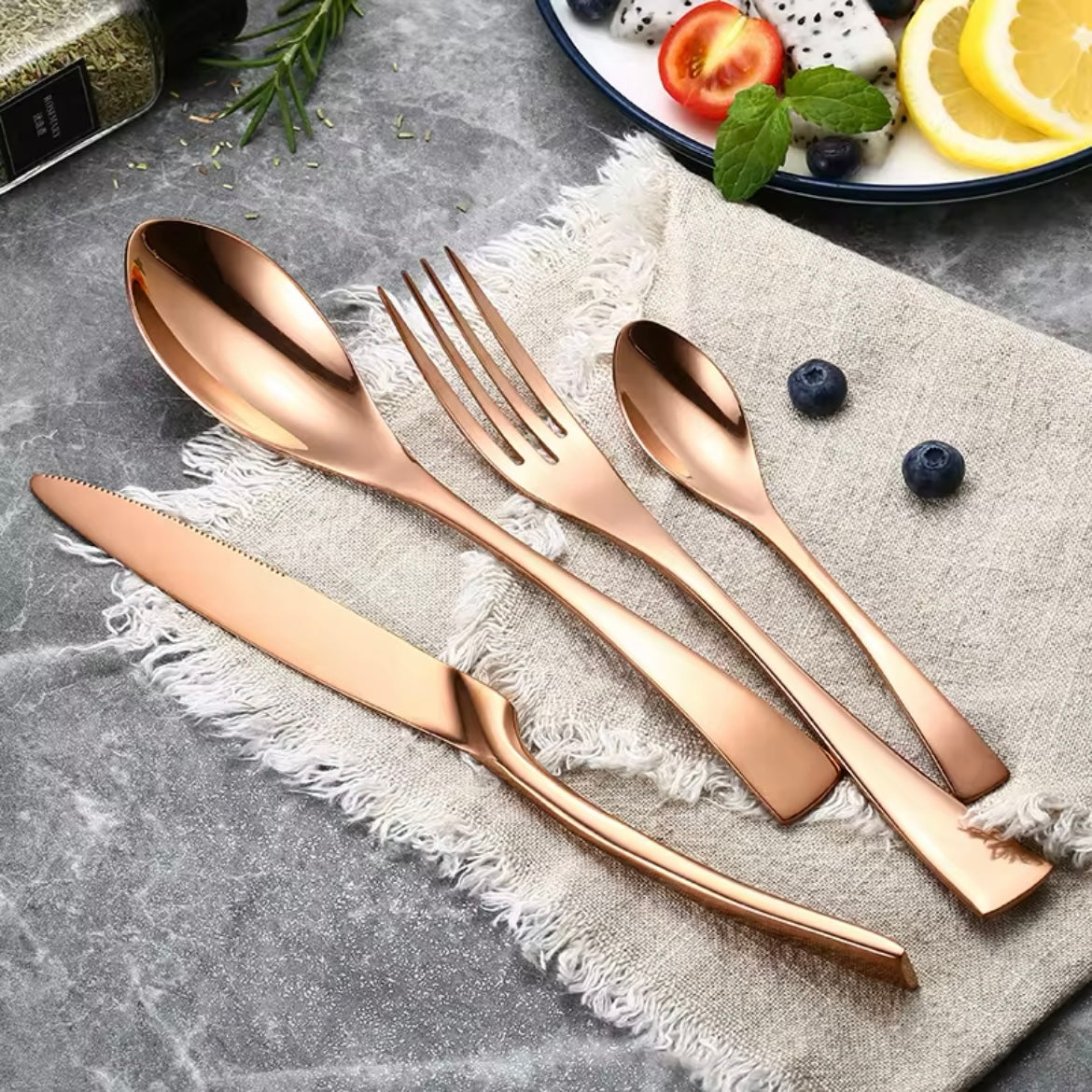 Rustfritt stål bestikksett Salime Rose Gold Collection