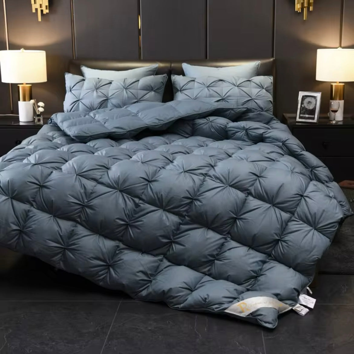 Couette en duvet d'oie bleu foncé Splendore