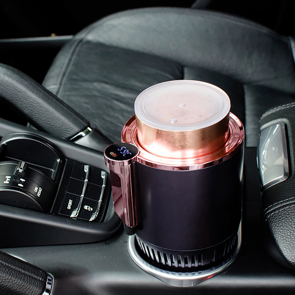 Voiture intelligente 2-en-1 tasse chaude et froide porte-boissons maison réfrigération rapide refroidissement/chauffage Mini écran tactile tasse de boisson canette de boisson