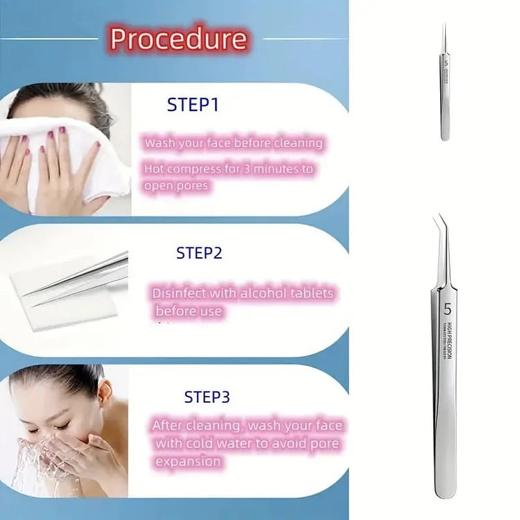 ELIMINADOR DE PELOS Y ESPINILLAS FACIAL PROFESIONAL (3UNDS+CAJA)