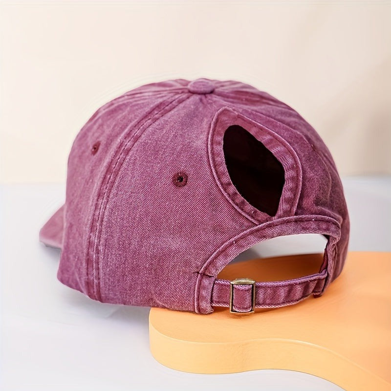 Gorra de béisbol con cola de caballo de 3 hojas