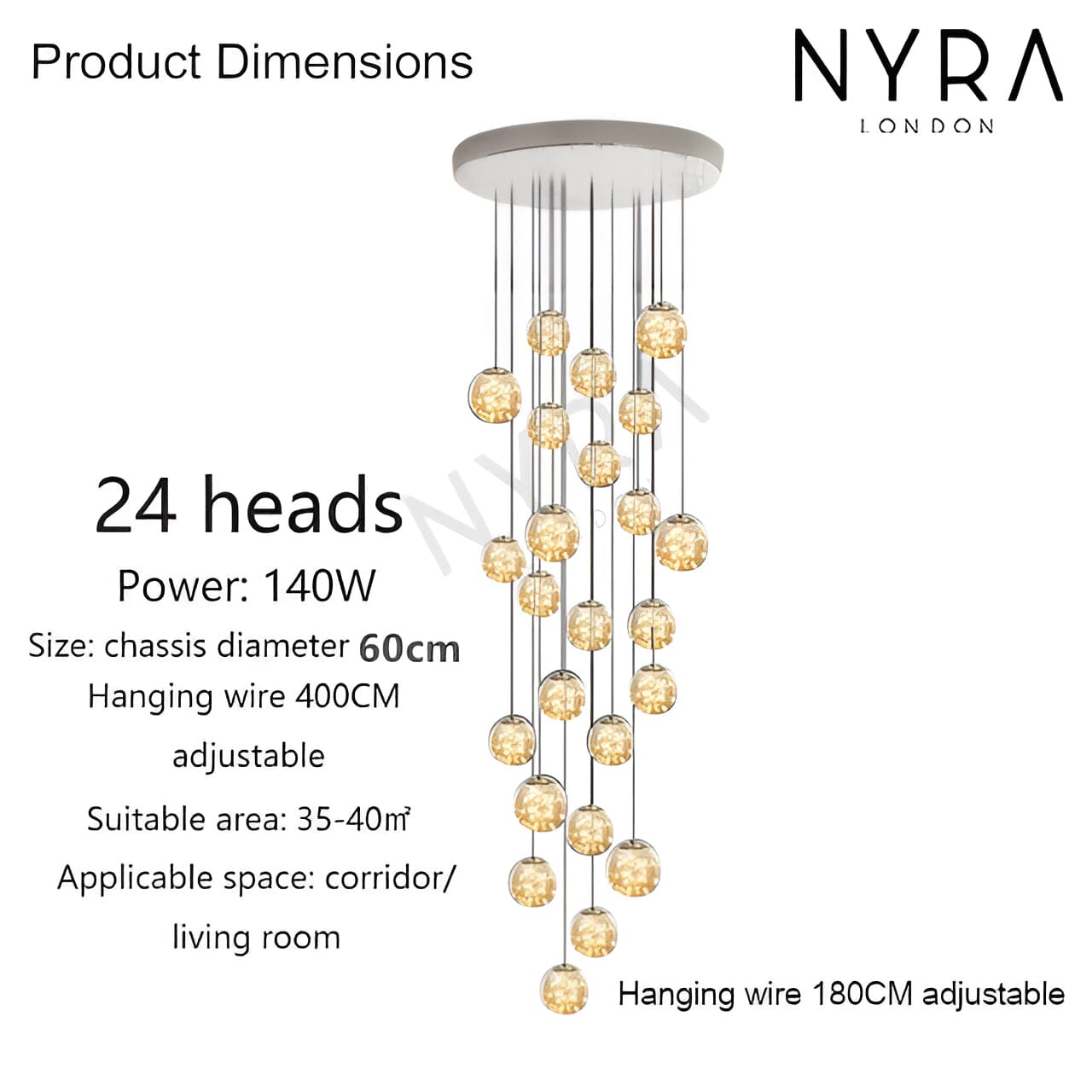 Bella Glass Ball Chandelier