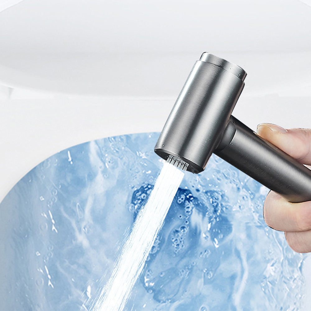 Gray Wall-mounted Bidet Set with Handheld Shower Sprayer