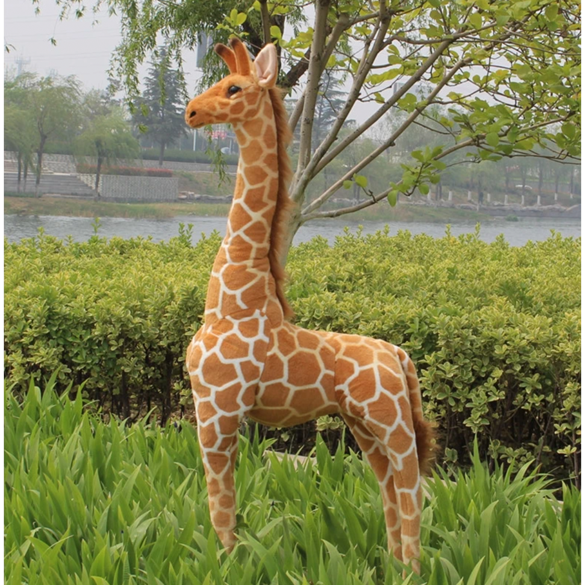 Realistic Giant Plush Toy Giraffe