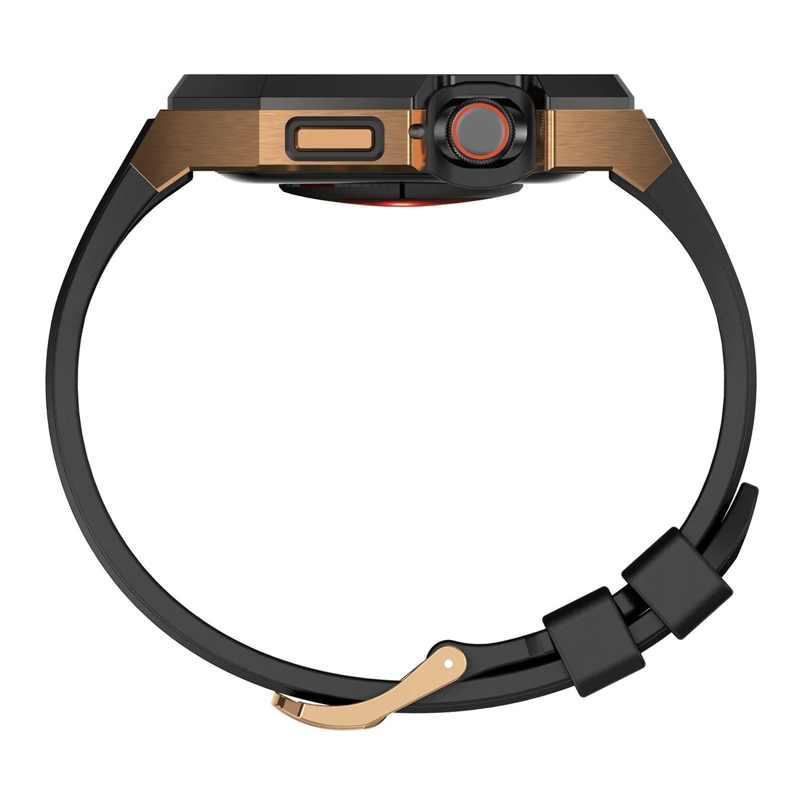 AP9009 Bandă din fluororubber cu carcasă din oțel inoxidabil pentru Apple Watch