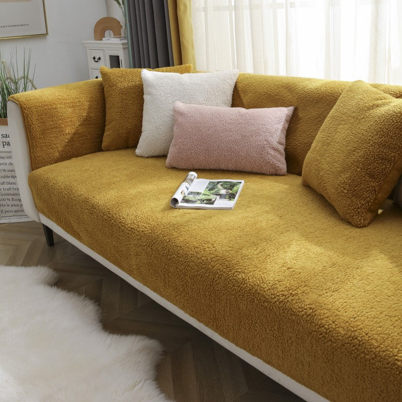 Non-Slip Winter Lamb Wool Sofa/Couch Cover