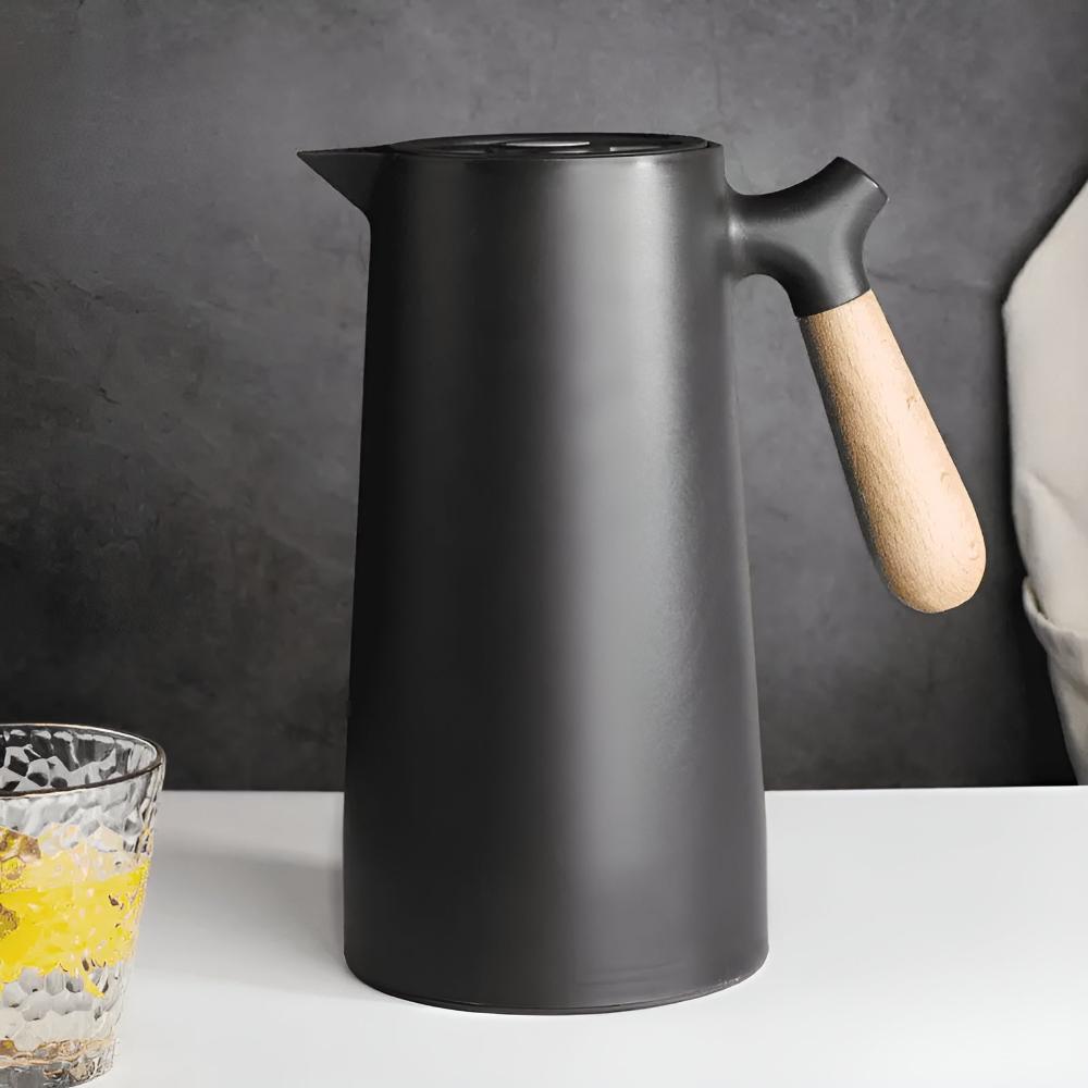 Carafe Isolée Élégante avec Poignée en Bois