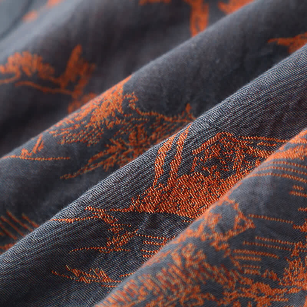 Serene Woodlands Kimono Morgenkåpe