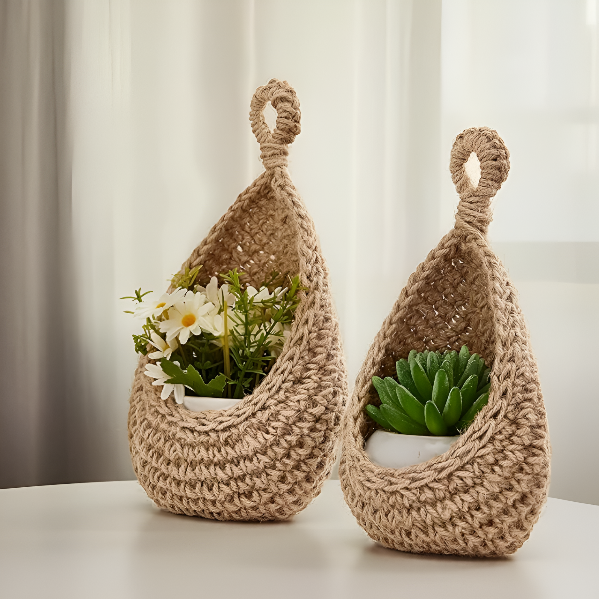 Handgefertigter Boho Hängebasket